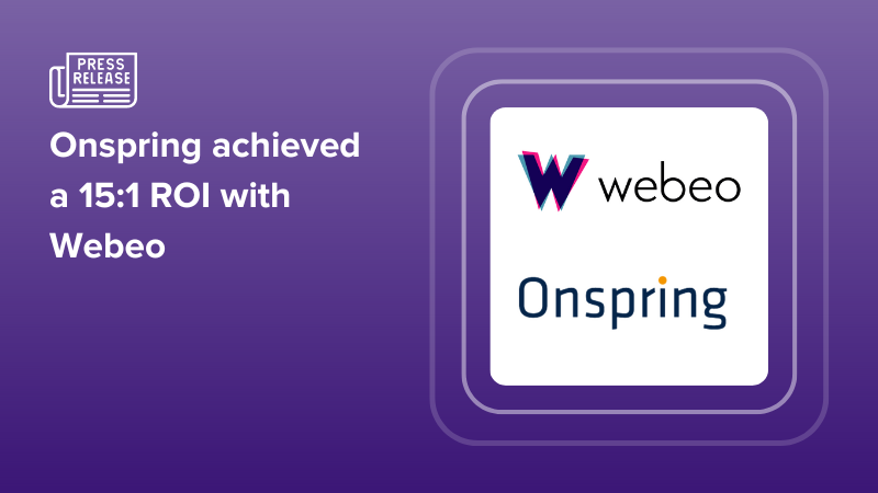 Onspring achieved a 15:1 ROI with Webeo